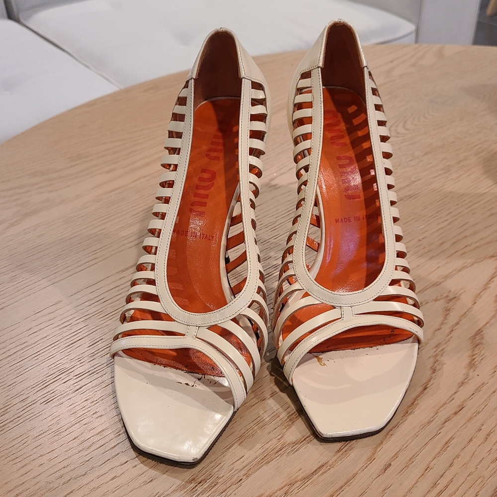 Miu Miu Ivory Sandals Size EU 37 or US 7